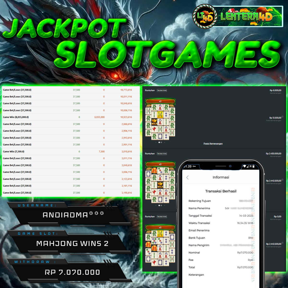 LENTERA4D - JACKPOT SLOT MAHJONG WINS 2