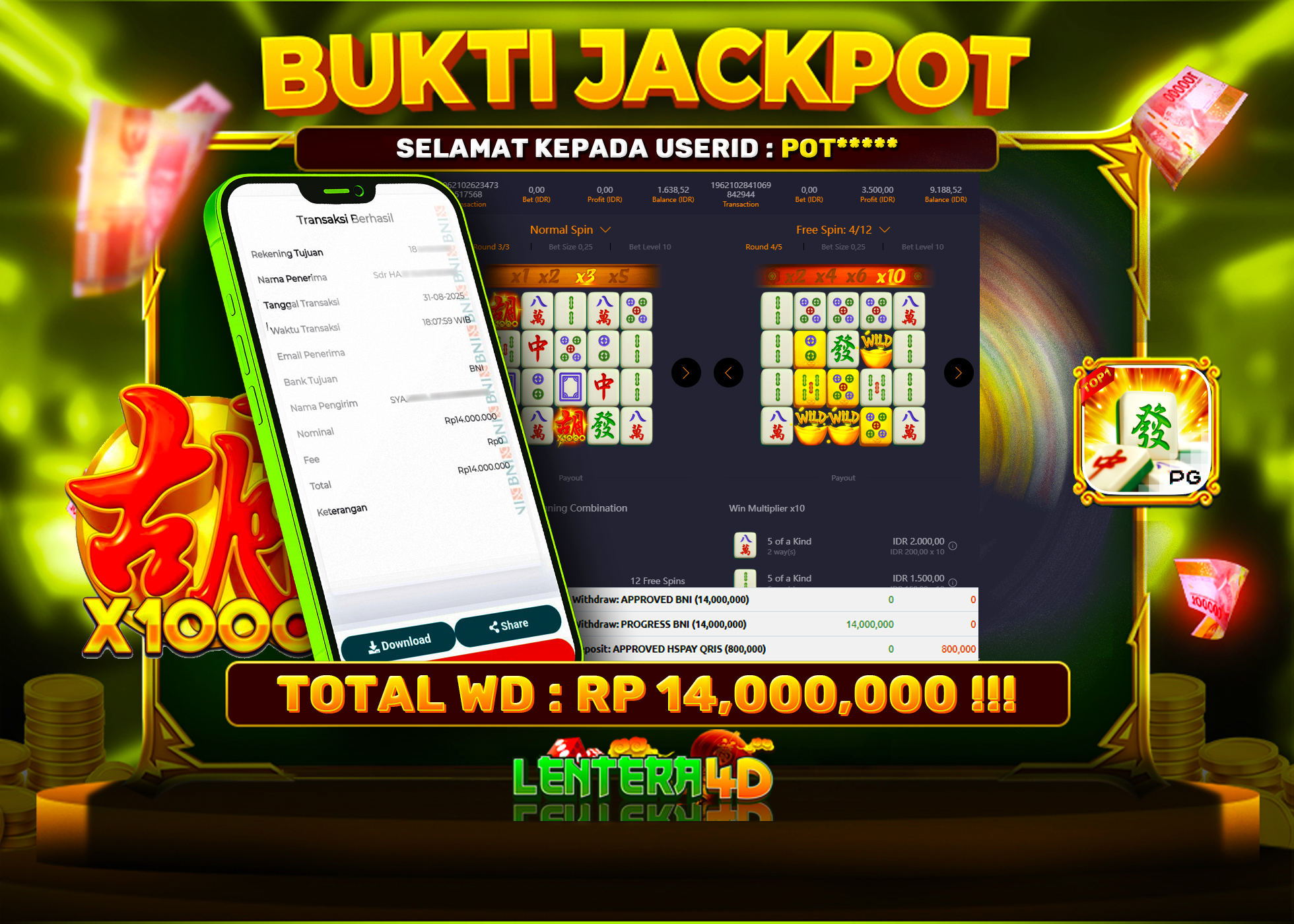 JACKPOT MAHJONG WAYS 01 SEPTEMBER 2025